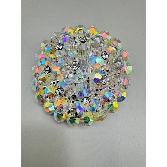 Vintage Aurora Borealis Crystal Brooch Pin - Picture 9 of 9
